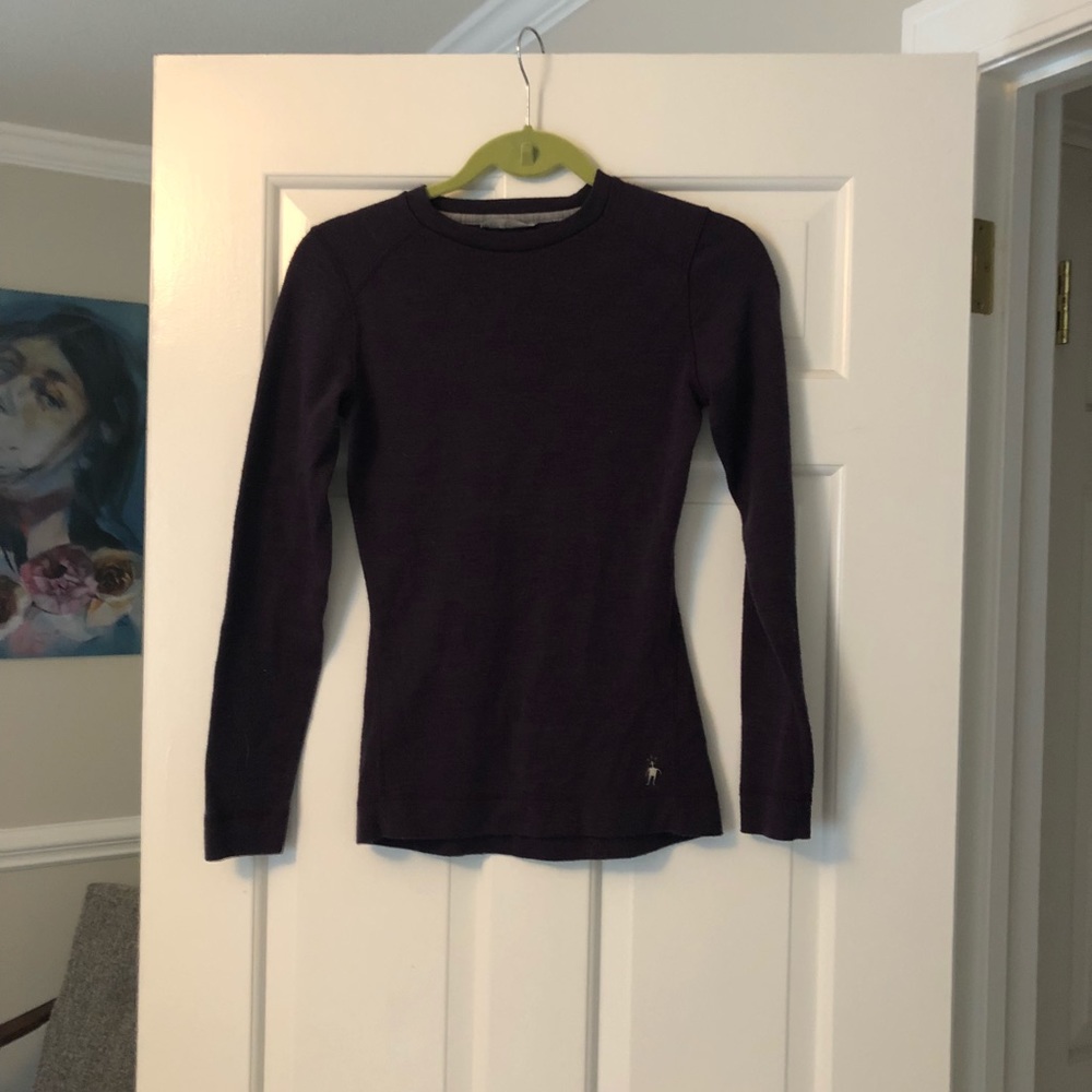 Purple smartwool long sleeve tee small